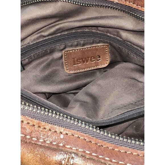 Iswee Genuine Leather Satchel Tote Bag Top Handle Handbag Designer Brown Purse - Picture 12 of 15